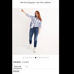 Madewell Raw Hem Slim Boyjeans